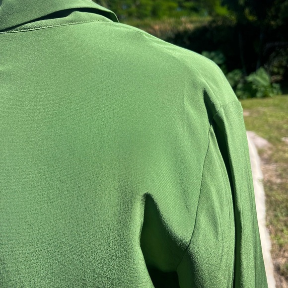 LilySilk Green Long Sleeve Blouse - Picture 6 of 16